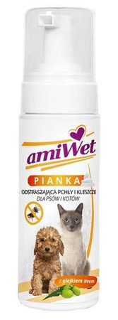 Amiwet Pianka odstraszająca pchły i kleszcze dla psów i kotów 150ml
