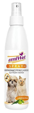 Amiwet Spray odstraszający pchły i kleszcze dla psów i kotów 200ml