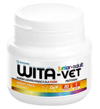 Wita-Vet Junior + Adult dla psów <25kg 1g 80tabl