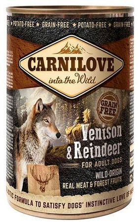 Carnilove Wild Meat Venison & Reindeer Adult - dzik i renifer puszka 400g