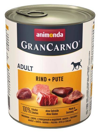Karma mokra Animonda GranCarno Adult Rind Pute Wołowina i Indyk 800g
