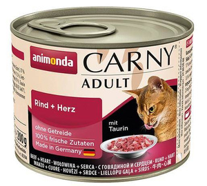 Karma mokra Animonda Carny Adult Wołowina i Serca dla kota 200g