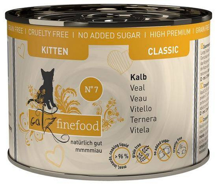 Catz Finefood Kitten N.07 Wołowina i cielęcina puszka 200g