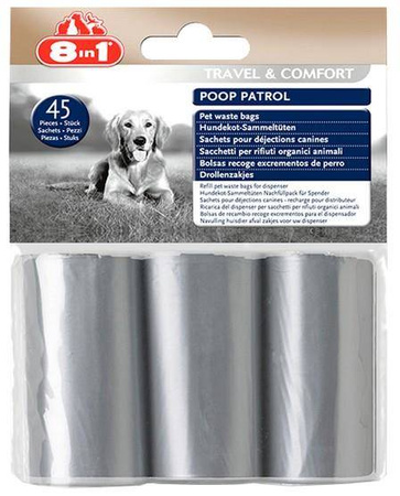 Worki na odchody 8in1 Poop Patrol Pet Waste Bags - 3 rolki/45szt.