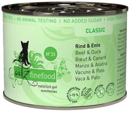 Catz Finefood N.23 Wołowina i Kaczka puszka 200g