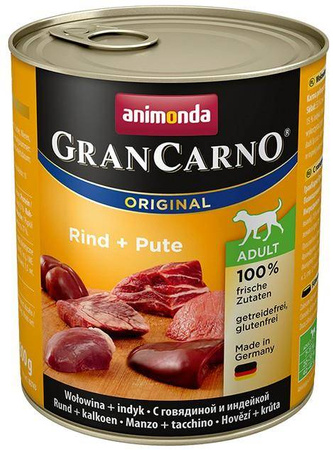 Karma mokra Animonda GranCarno Adult Rind Pute Wołowina i Indyk 800g