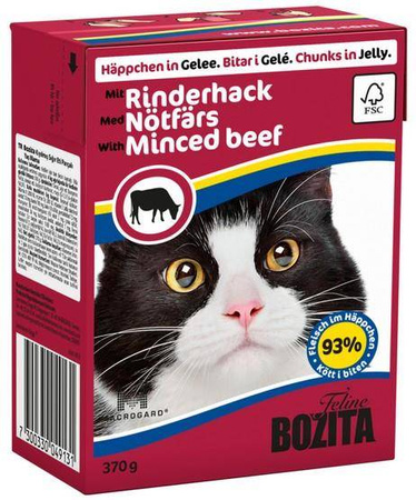 Bozita z Wołowiną kawałki w galaretce kartonik 370g