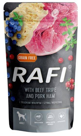 Rafi Pies Żołądki wołowe i szynka wieprzowa saszetka 500g