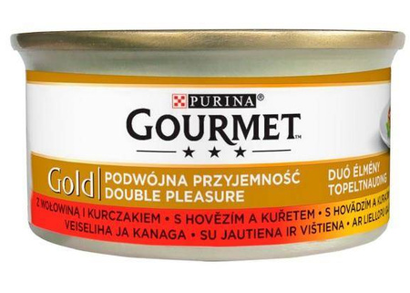 Gourmet Gold Wołowina i kurczak w sosie 85g